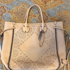 Coach Cream Perforated Hobo Bag